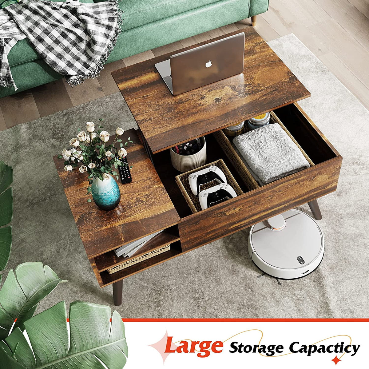 Lift Top Coffee Table with Storage D262