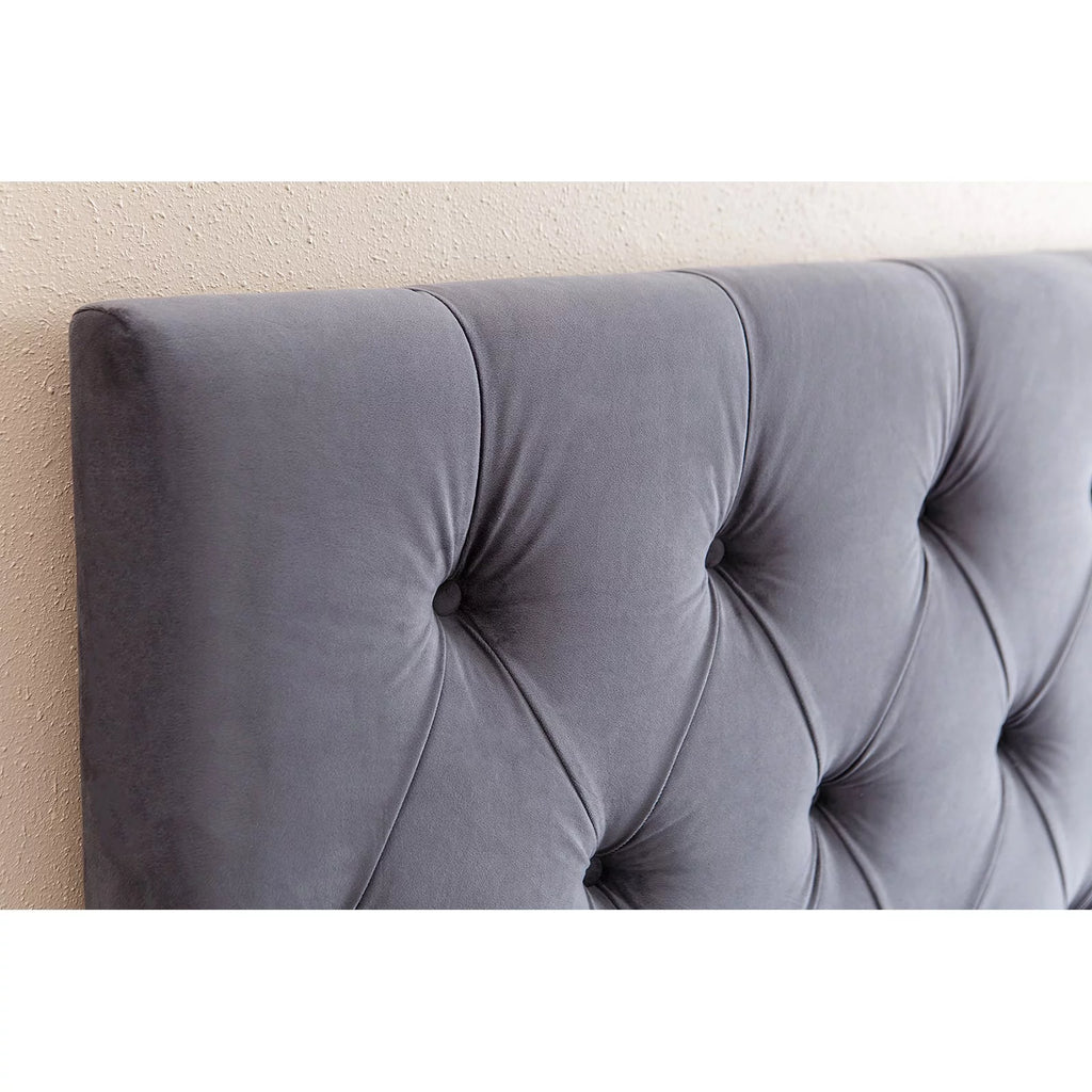 Velvet Upholstered Headboard Full/Queen Gray B7051