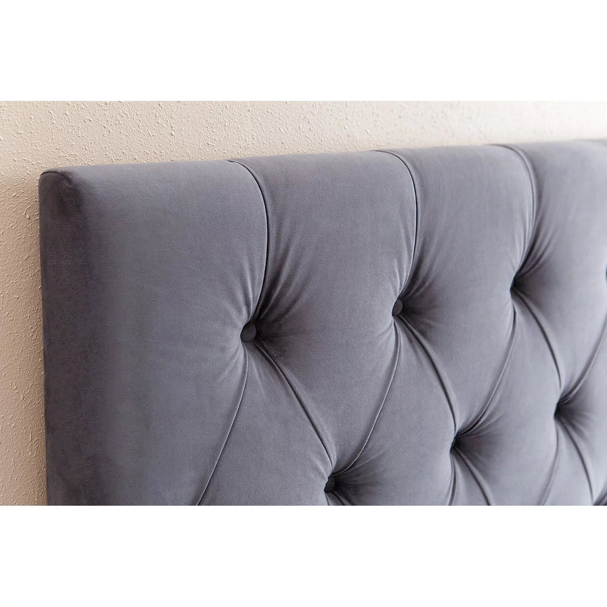 Velvet Upholstered Headboard Full/Queen Gray B7051