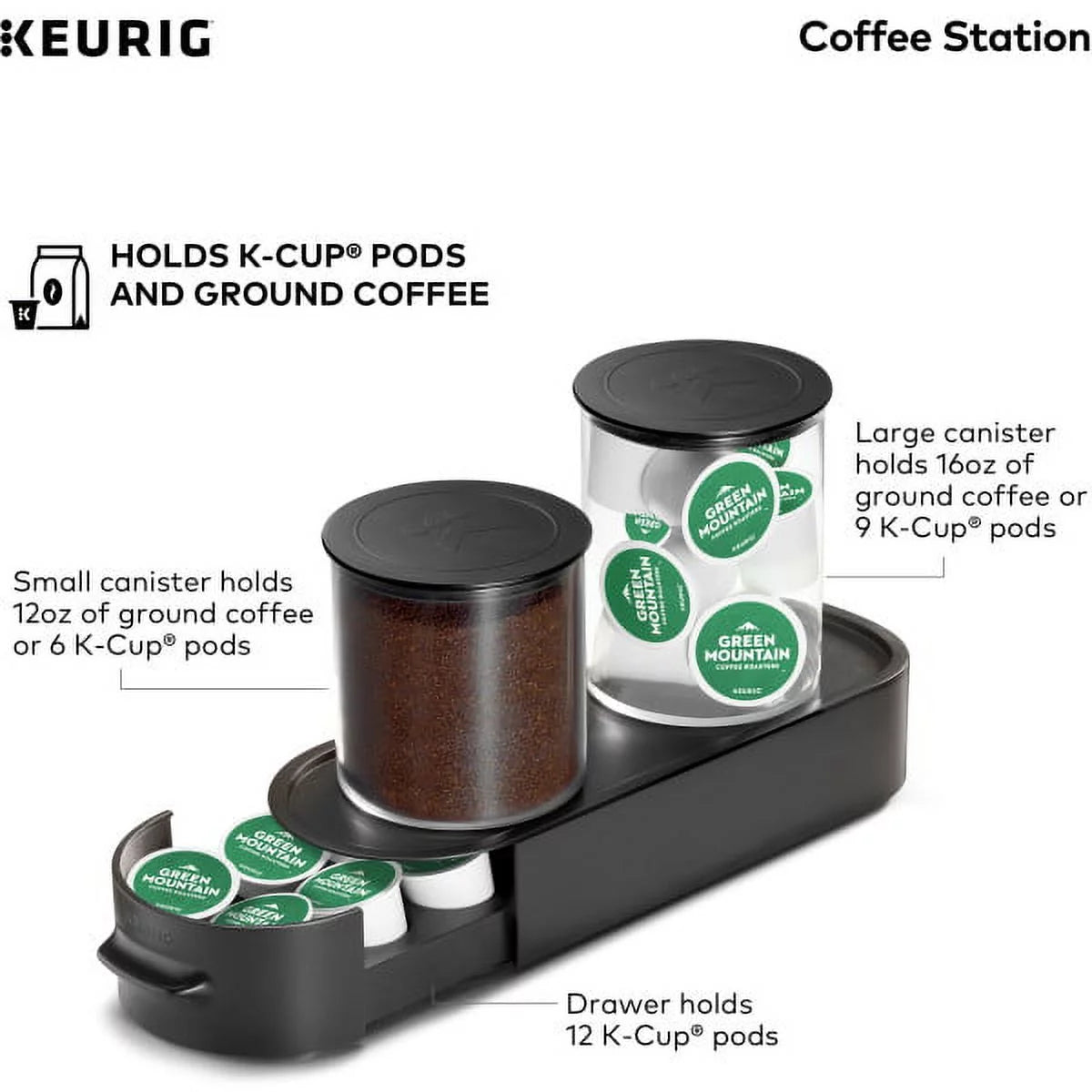 Black Ground Coffee & K-Cup Pod Storage Unit G6983