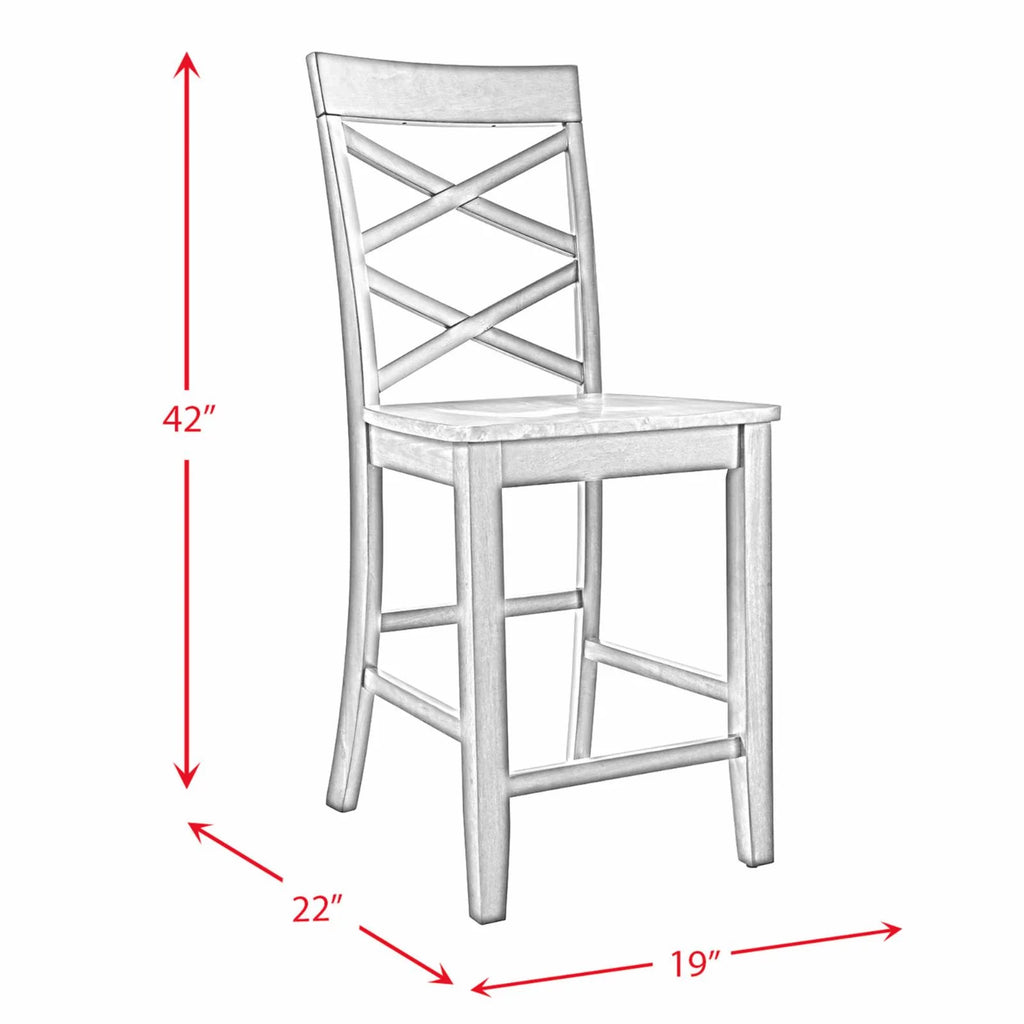 6PC Counter Height Cherry Dining Set with Table, 4 Side Chairs and Bench M4844