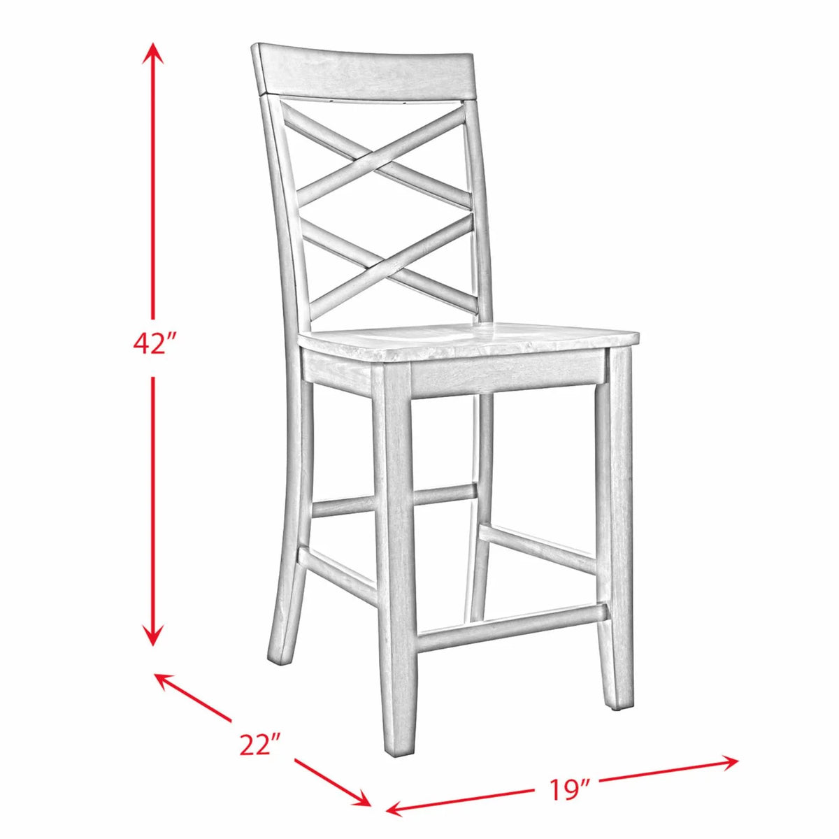 6PC Counter Height Cherry Dining Set with Table, 4 Side Chairs and Bench M4844