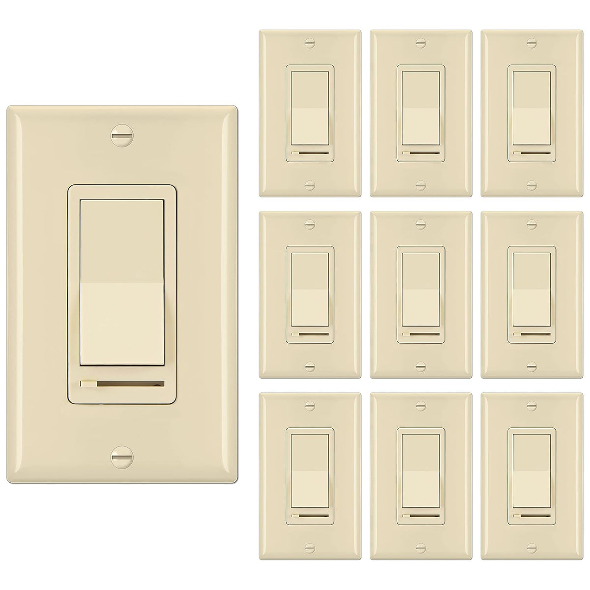10 Pack White Dimmer Light Switch X2709