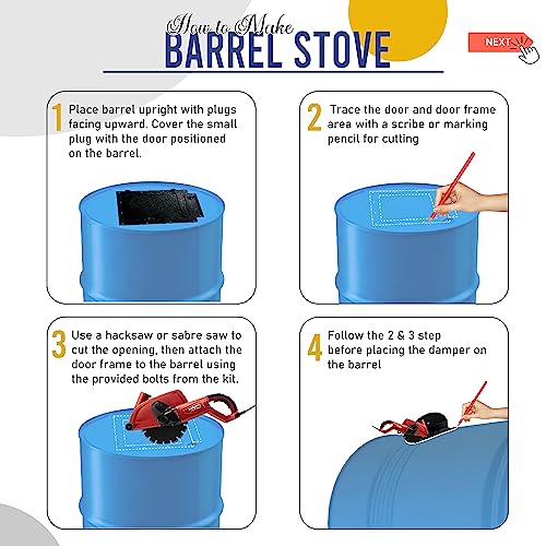 Double Barrel Stove Adapter Kit for 30 to 55 Gallon Drums E319