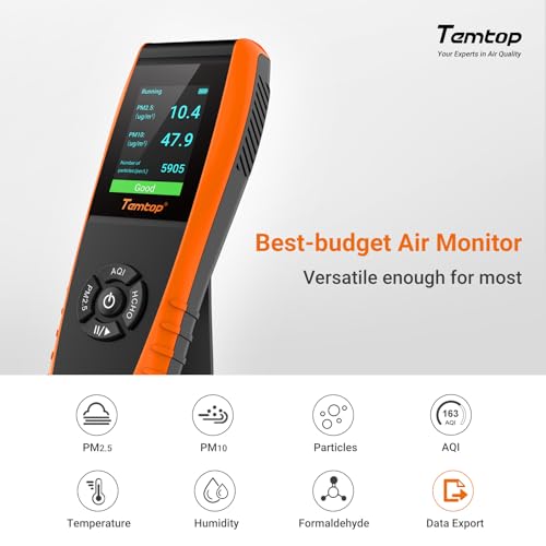 Air Quality Monitor PM2.5 PM10 Particle Counter Formaldehyde Temperature Humidity TVOC AQI Tester B93847