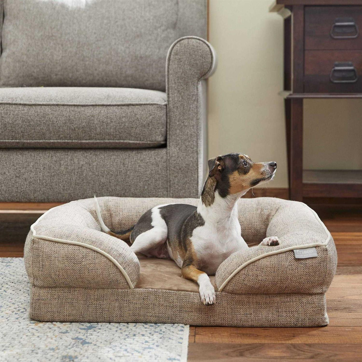 Plush Orthopedic Bolster Cat Dog Bed with Removable Cover O926479