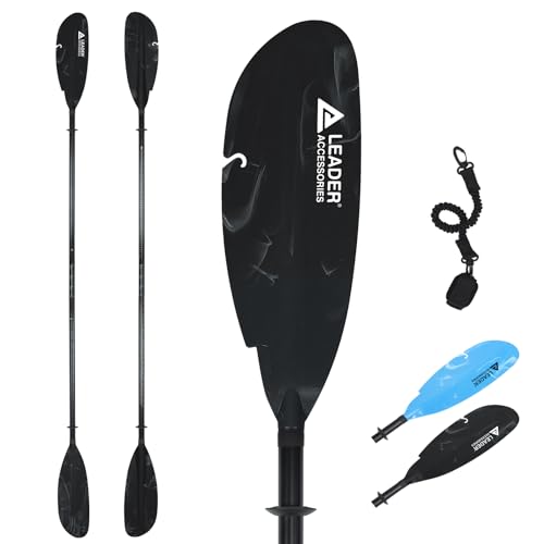 Adjustable Aluminum Kayak Paddle 90-98 inch with Paddle Leash D329