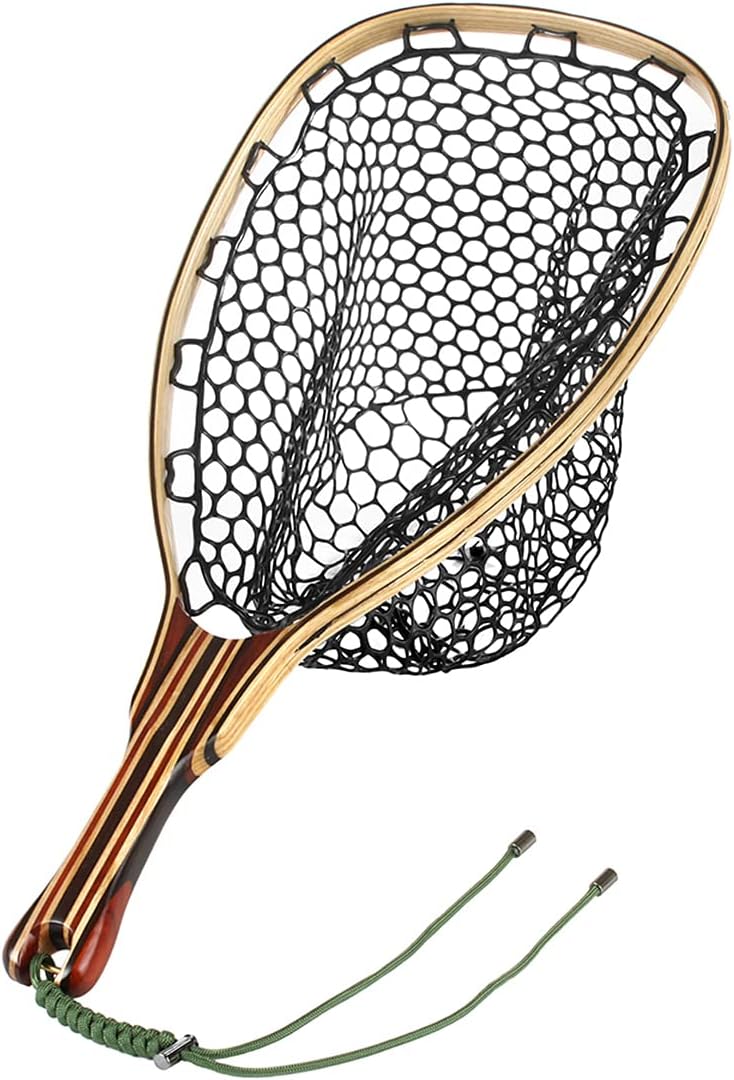 Black Aluminum Alloy Frame Fly Fishing Landing Net with Rubber Mesh Pack of 2 O80059