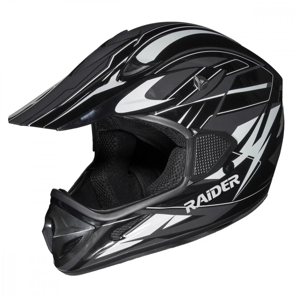 Open Face Helmet DOT Approved Black/Silver M M273