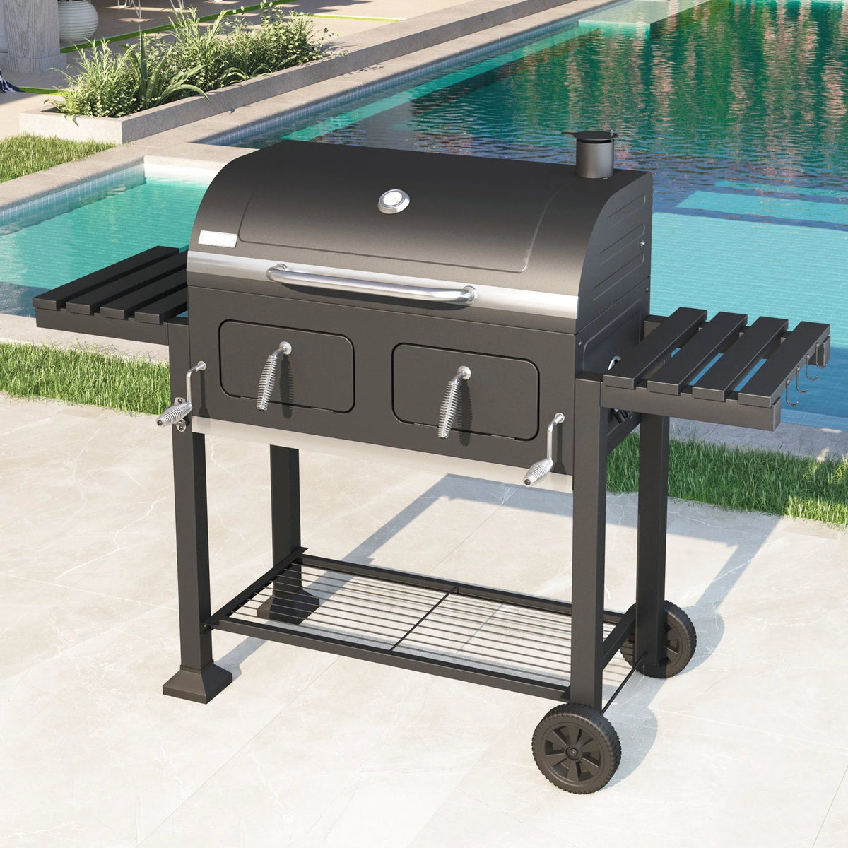 34-inch Portable Charcoal BBQ Grill W505