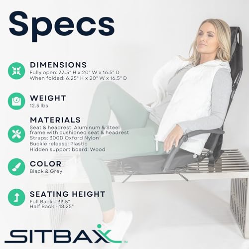 Padded Reclining Stadium Chair with Backpack Straps L43931