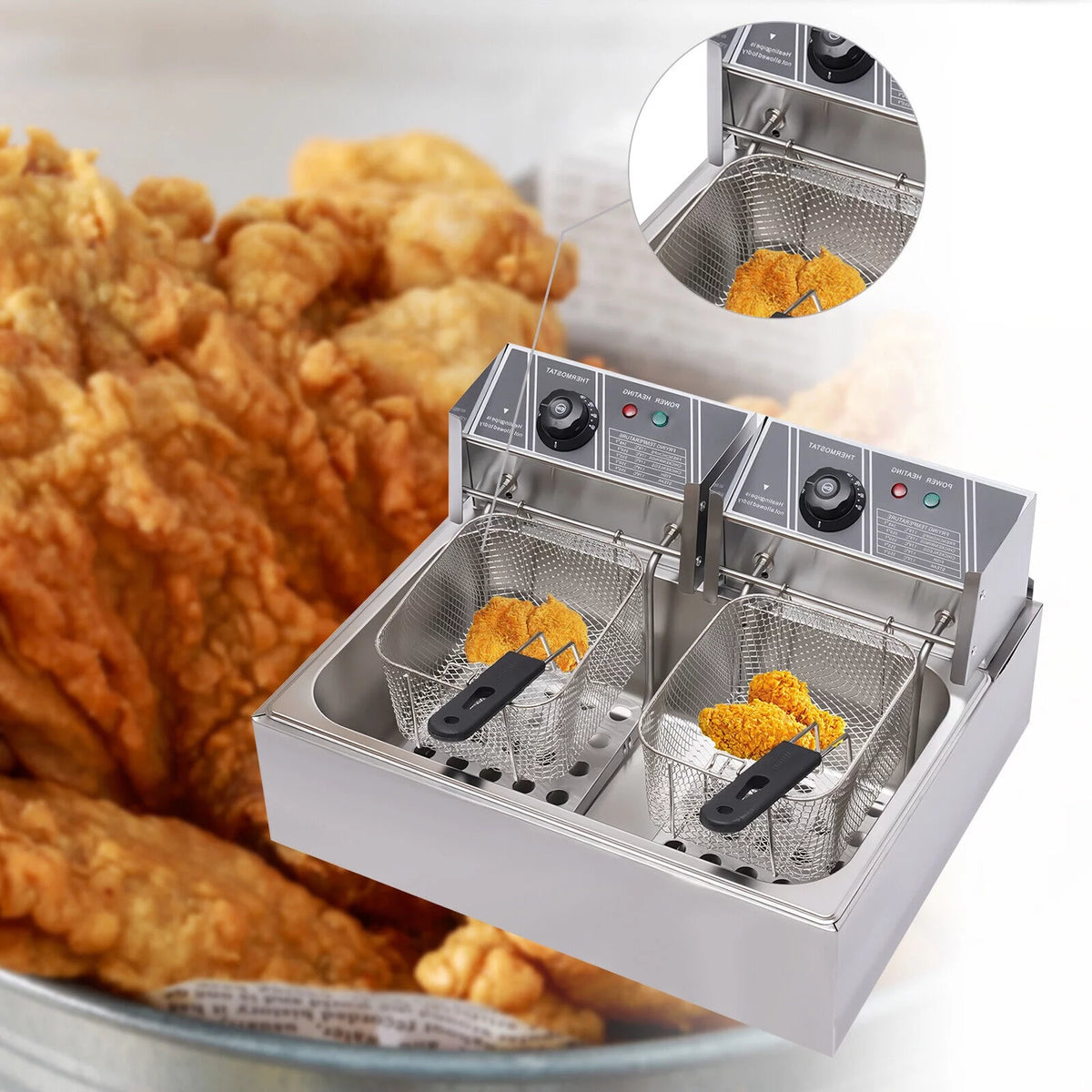 12L Stainless Steel Electric Deep Fryer 5000W Y59416