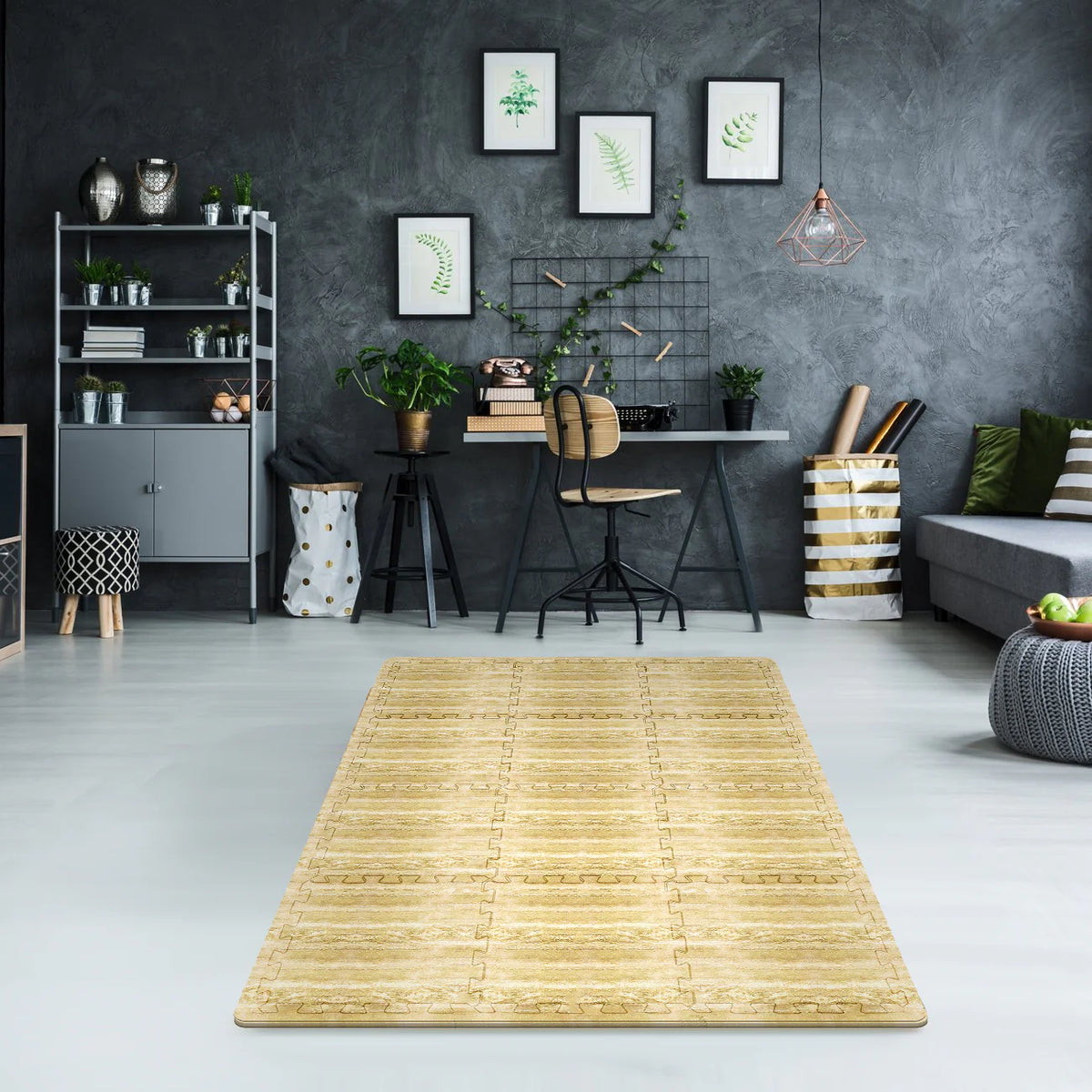 Wood Grain Interlocking Foam Floor Mats 12 x 12 Tiles V96096