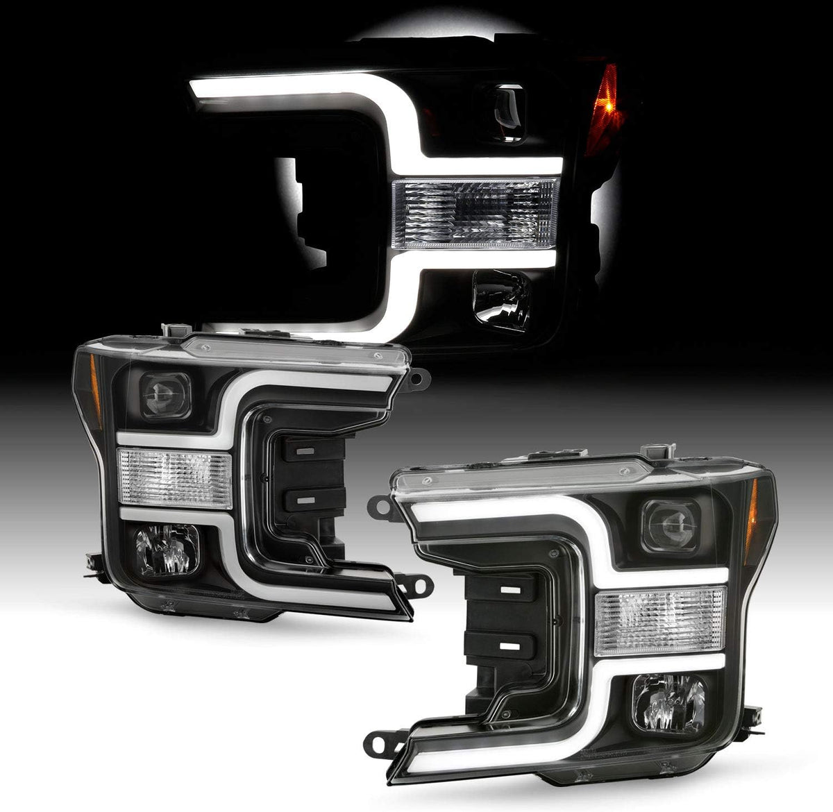 Black Projector Headlights Pair Q481142