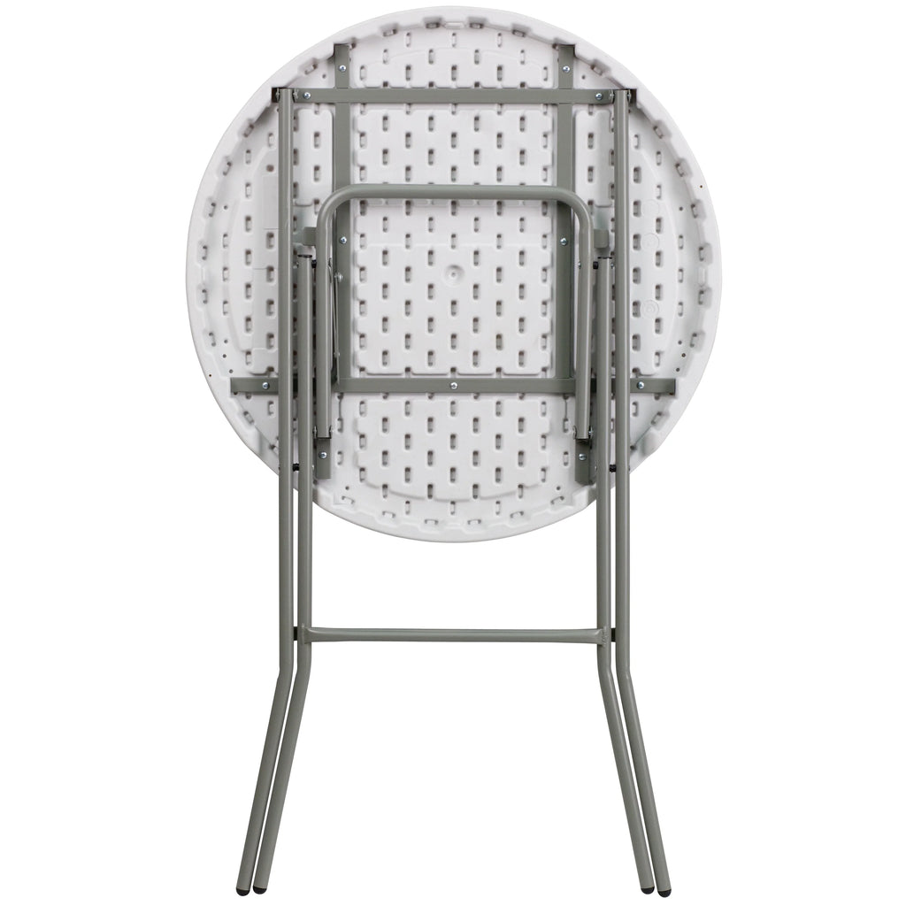 2.6-Foot Round Granite White Plastic Folding Table K611