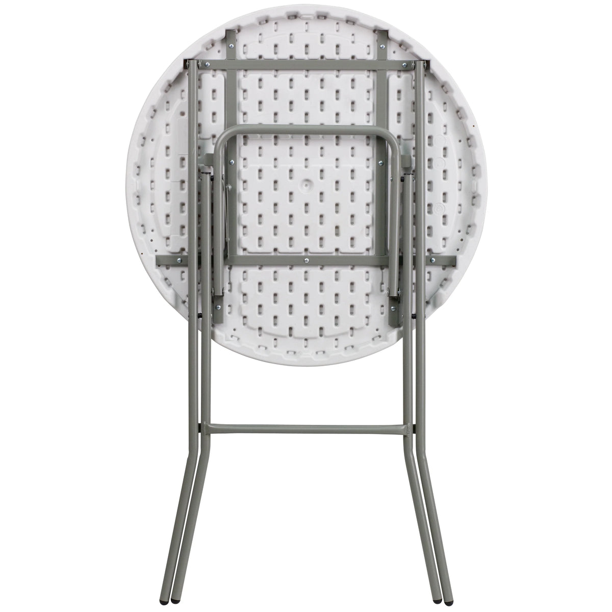 2.6-Foot Round Granite White Plastic Folding Table K611