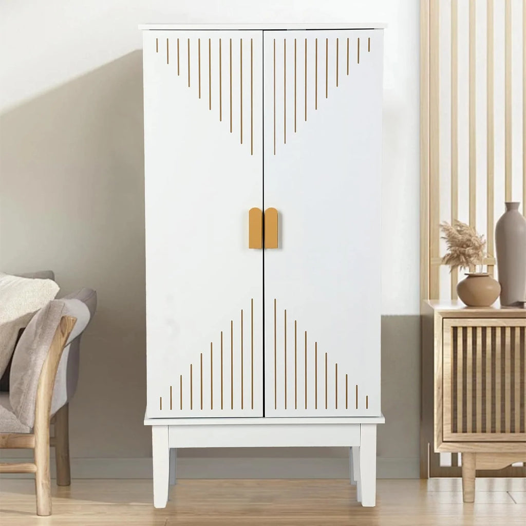 White Storage Cabinet with Adjustable Shelves V96981