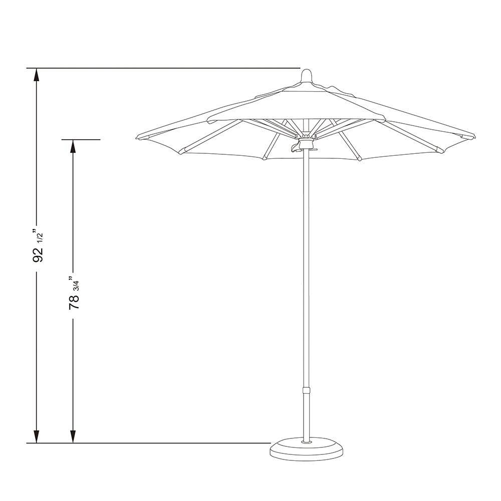 7.5' Patio Umbrella with Red Oak Fiberglass Pole K58882
