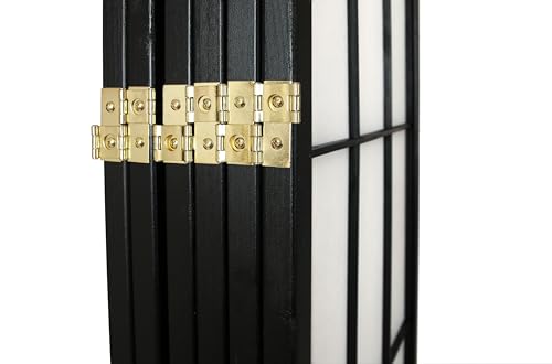 Black 4-Panel Freestanding Room Divider H238775