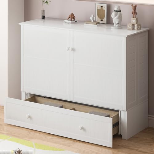 Queen Murphy Bed with 2 Storage Drawers and USB Charging Station R883295