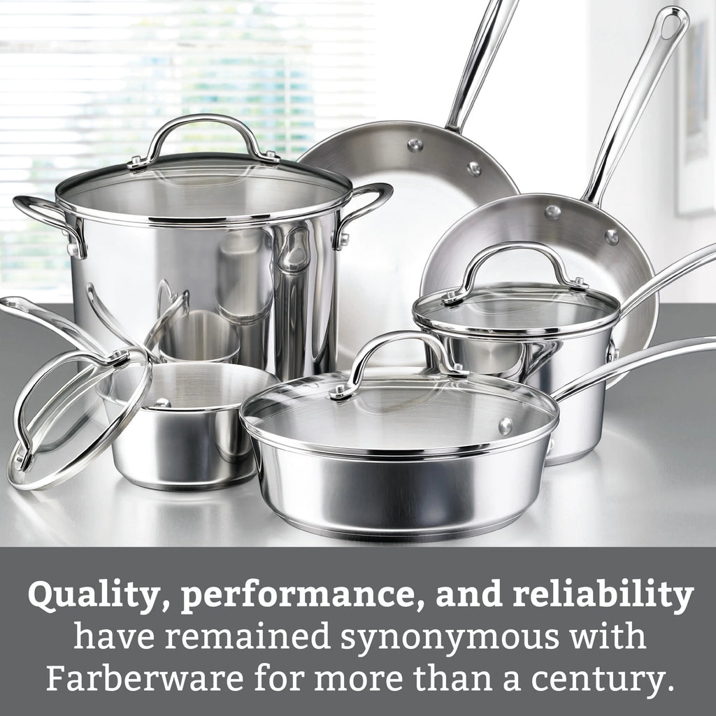 10 Piece Stainless Steel Pots and Pans U605935