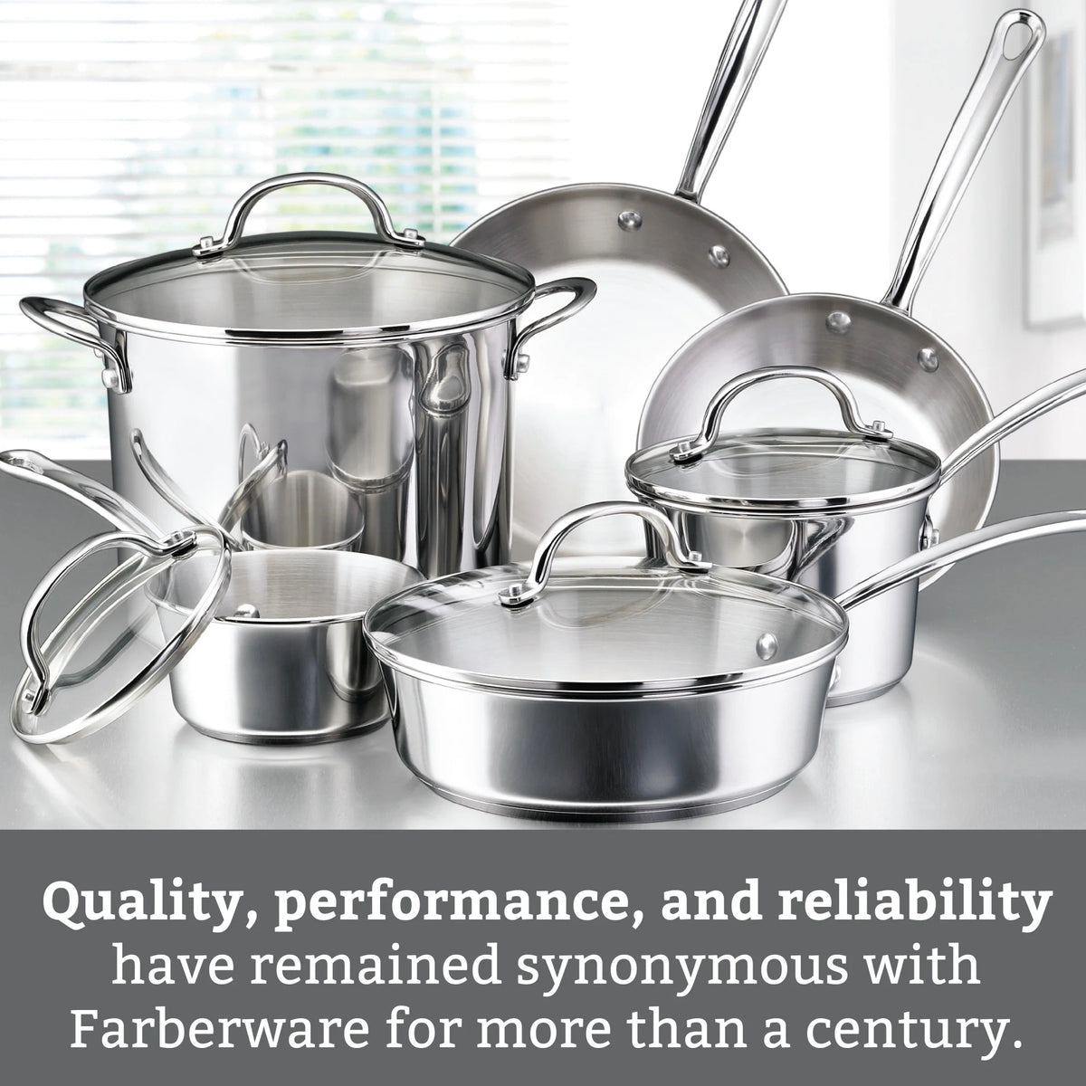 10 Piece Stainless Steel Pots and Pans U605935