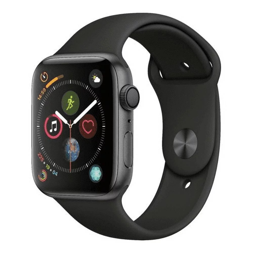 44MM Space Gray Aluminum Case Black Sport Band Refurbished Apple Watch Series 4 GPS Q971052