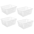 White Wire Storage Bins Set of 4 S893