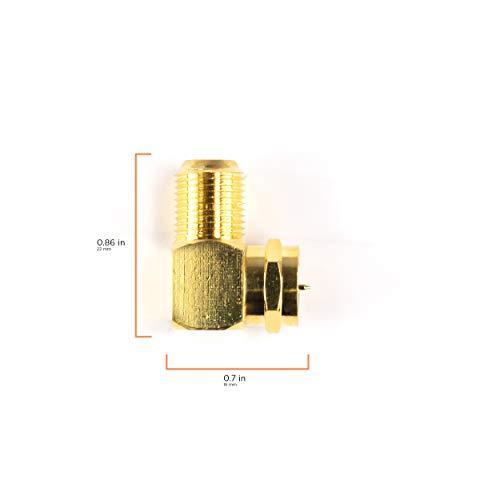 Gold Coaxial Cable Right Angle Connector 25 Pack E20784