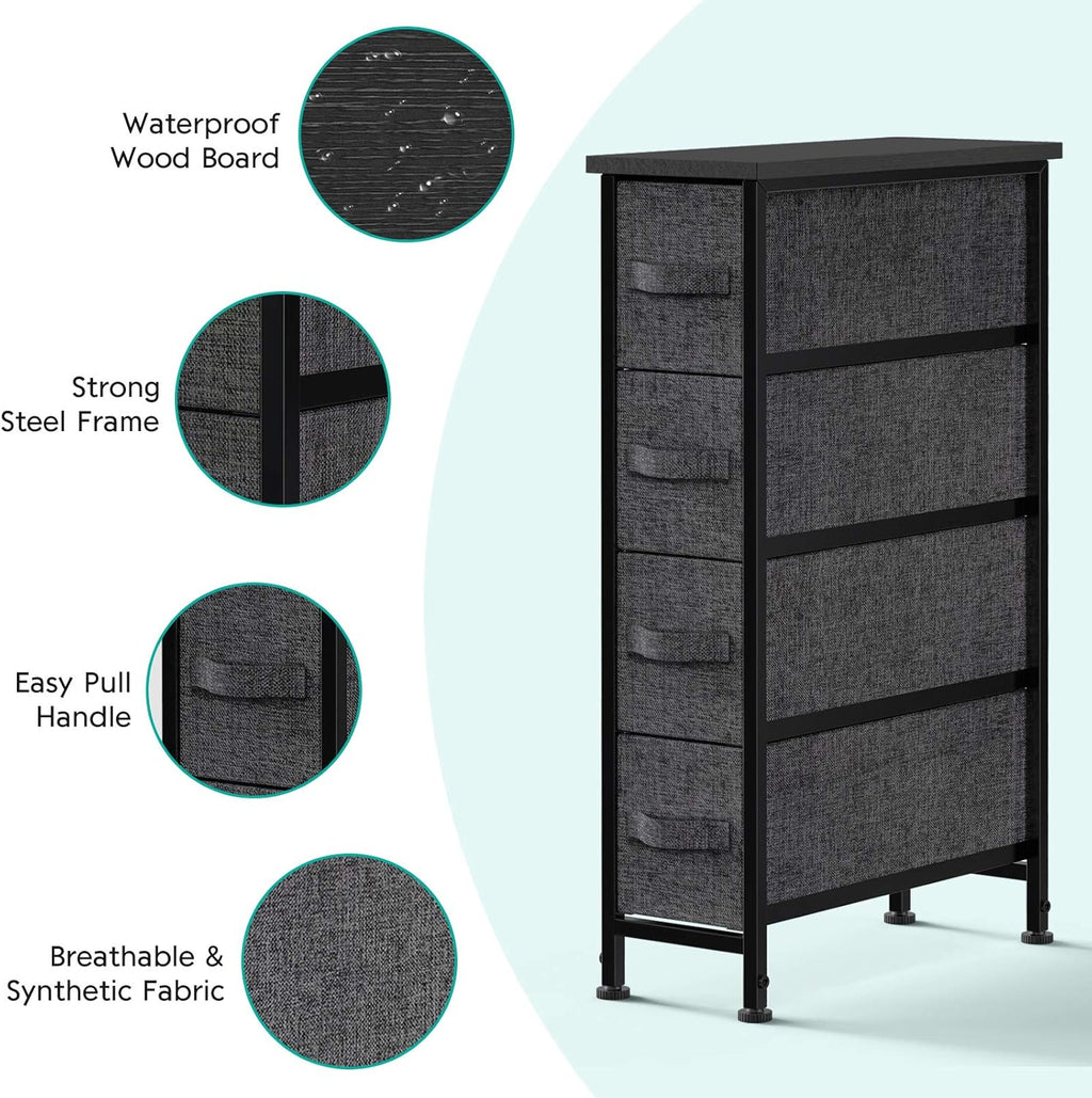 Narrow Vertical 4 Fabric Drawer Dresser Y34562