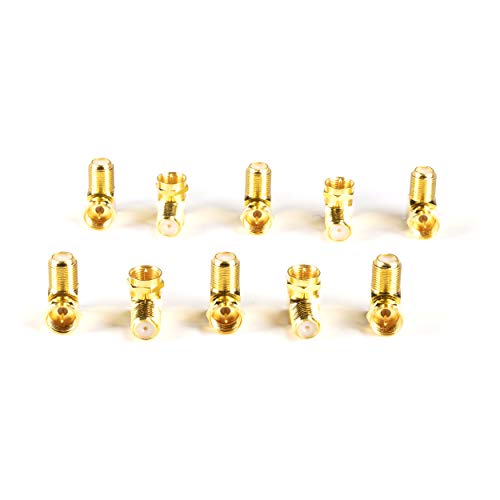 Gold Coaxial Cable Right Angle Connector 25 Pack E20784