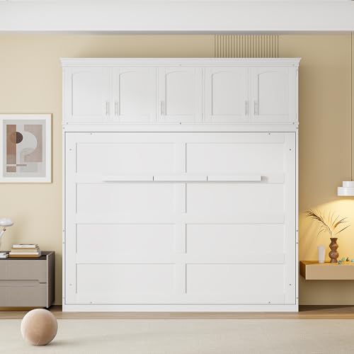 Full Size Murphy Bed with Drawer, Gray W573