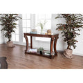 Dark Oak Wood Open Shelf Sofa Table I659