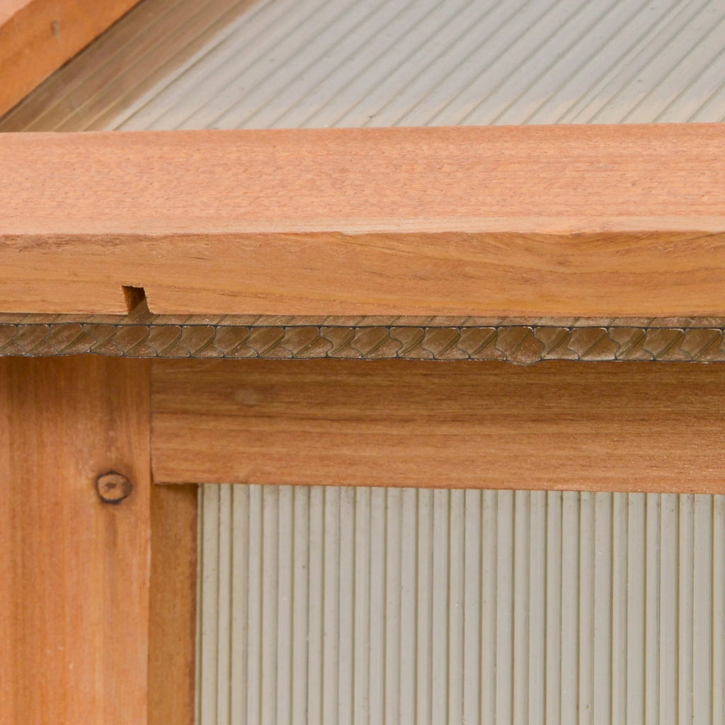 Natural Polycarbonate Wooden Greenhouse X26170