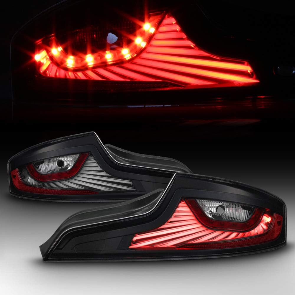 Black LED Tail Lights Brake Lamps Pair N5467