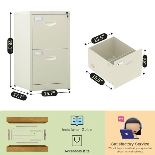 Black 2 Drawer Metal File Cabinet with Lock X167617