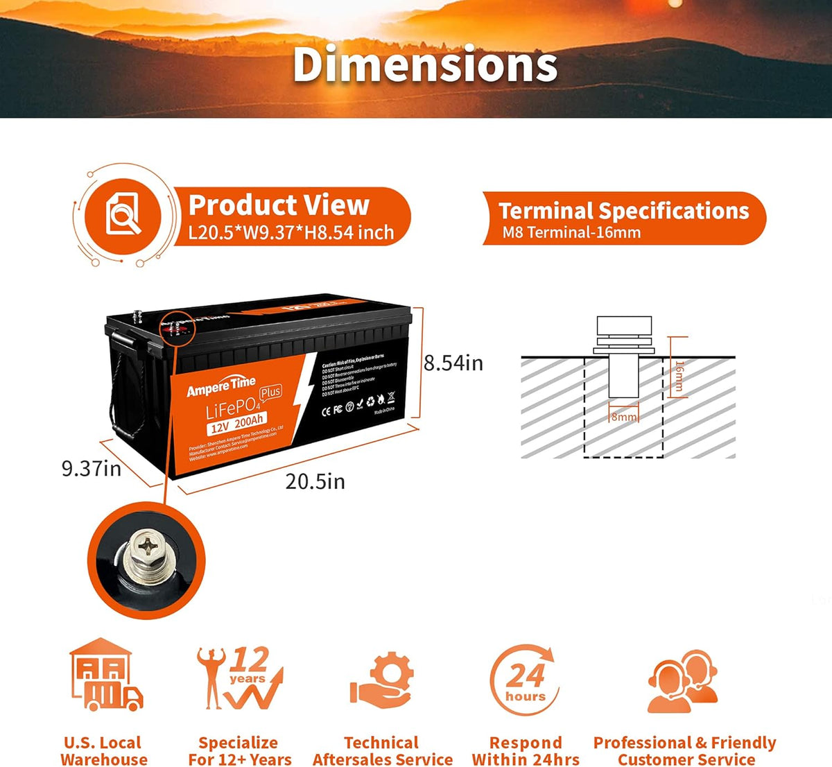 12V 200Ah Lithium LiFePO4 Battery with 200A BMS S922187