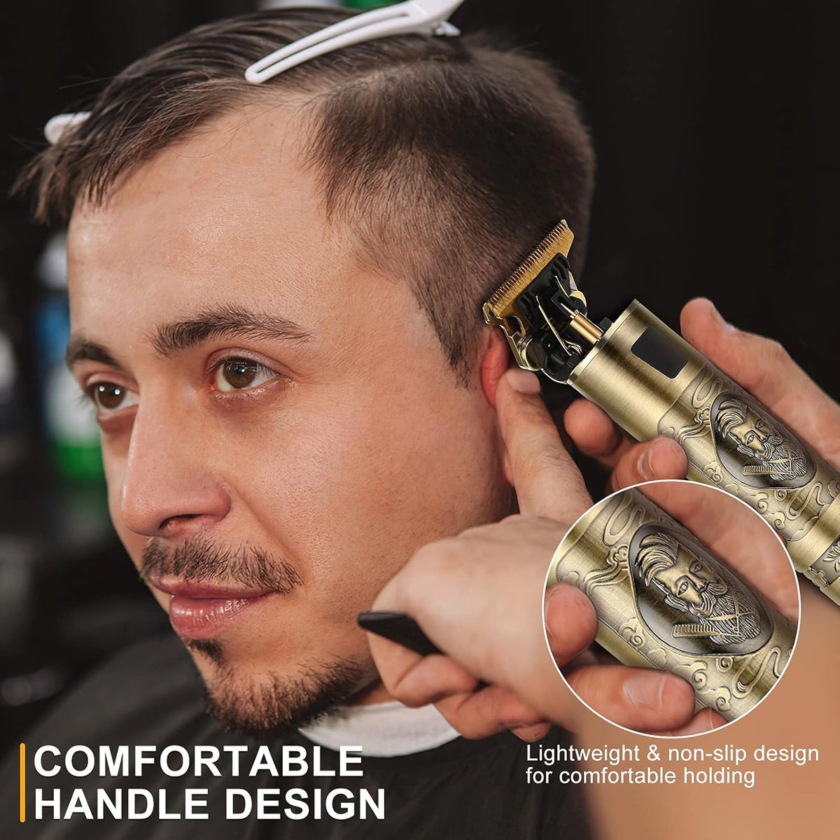 Gold Cordless Hair Clippers with LCD Display C2191