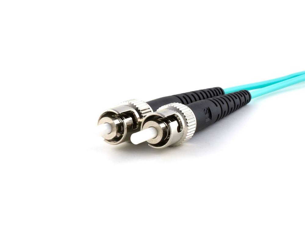 50m Multimode Duplex Fiber Optic Patch Cable OM3 Aqua W3076