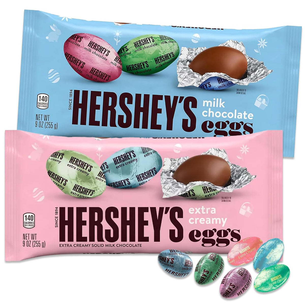 Milk Chocolate and Creamy Chocolate 2 Pack Easter Eggs W828