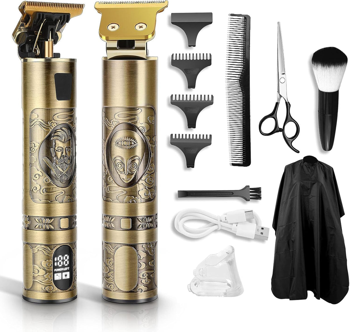 Gold Cordless Hair Clippers with LCD Display C2191