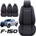 Waterproof Leather Truck Seat Covers Full Set Black-Red P492818