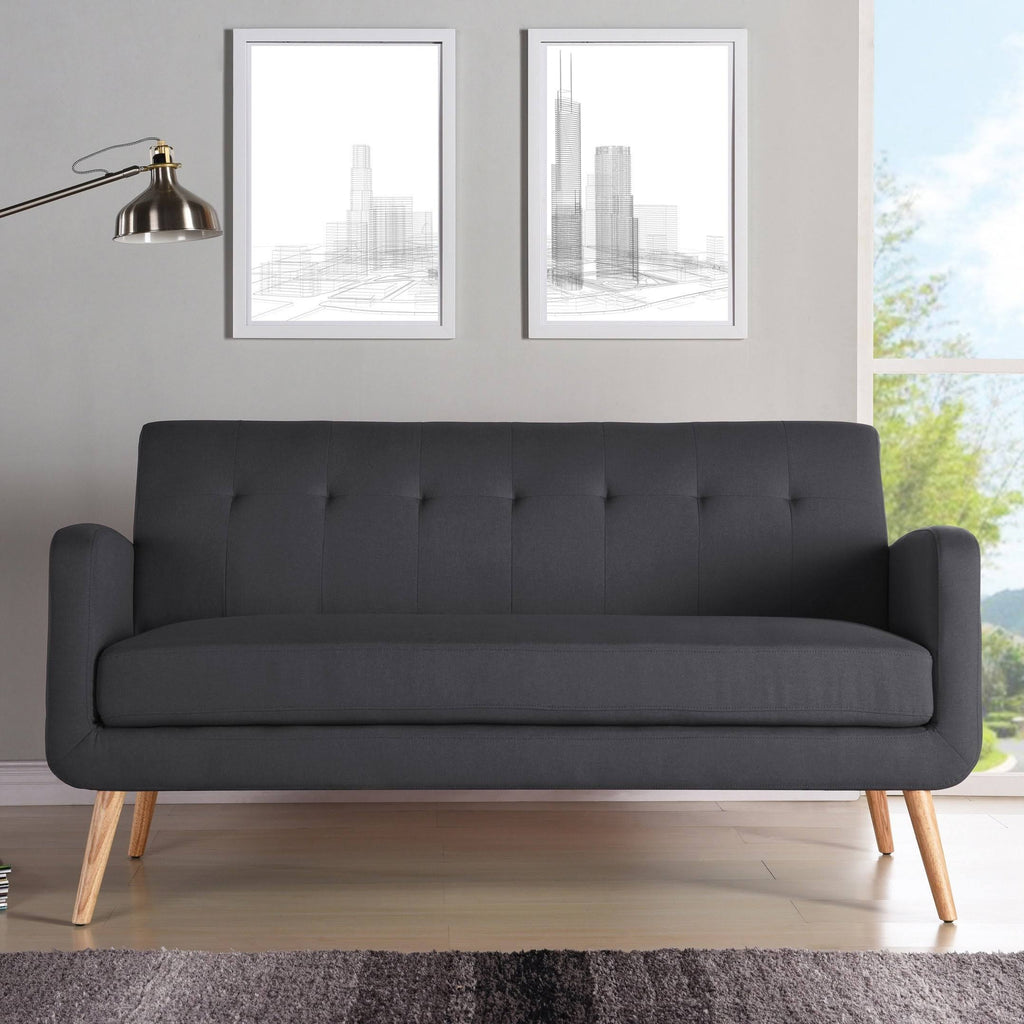 Charcoal Linen Armless Sofa E557