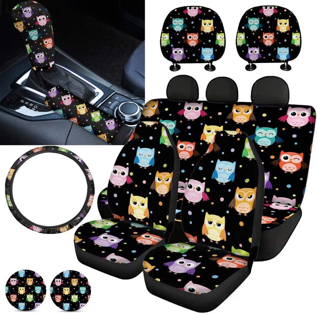 Purple Sugar Skull Car Seat Cover Set 11 PCS Q575