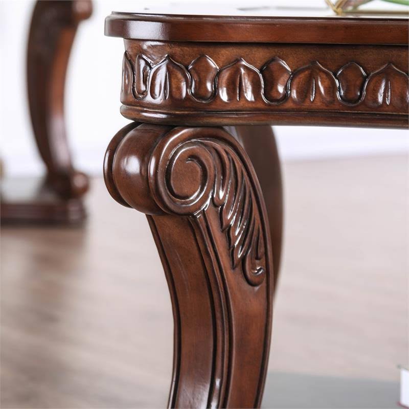 Dark Oak Wood Open Shelf Sofa Table I659