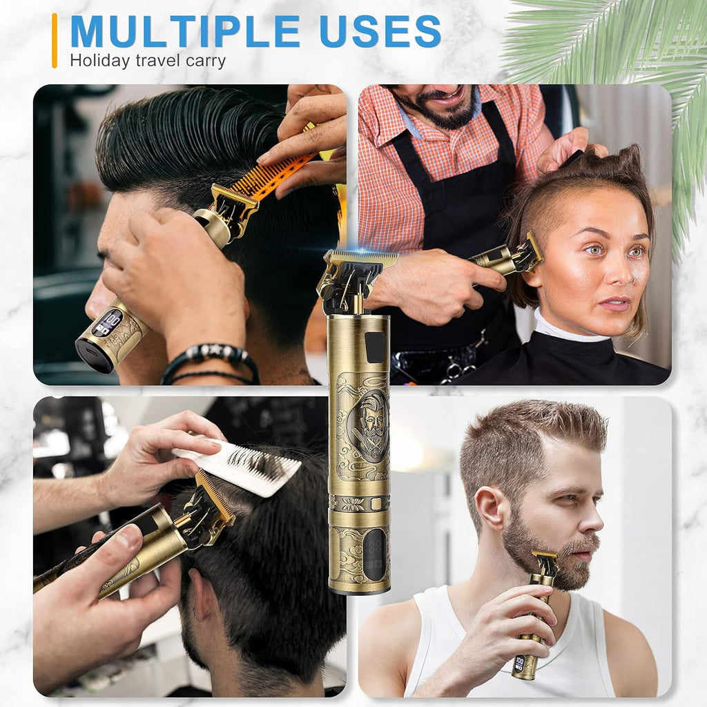 Gold Cordless Hair Clippers with LCD Display C2191