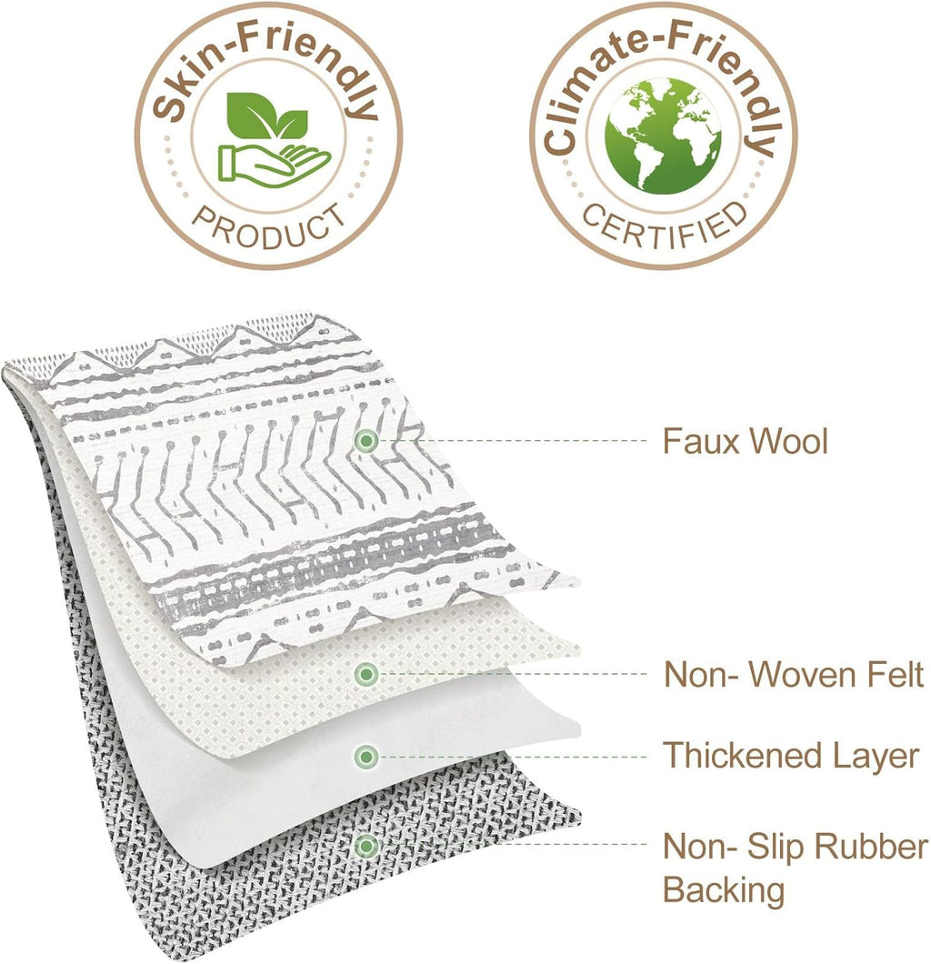 Grey 9x12 Machine Washable Area Rug C662774