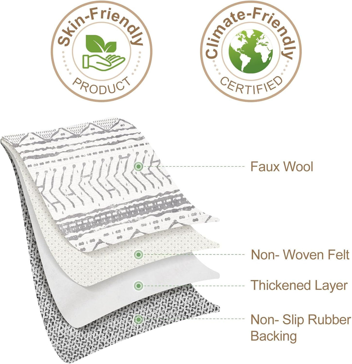 Grey 9x12 Machine Washable Area Rug C662774