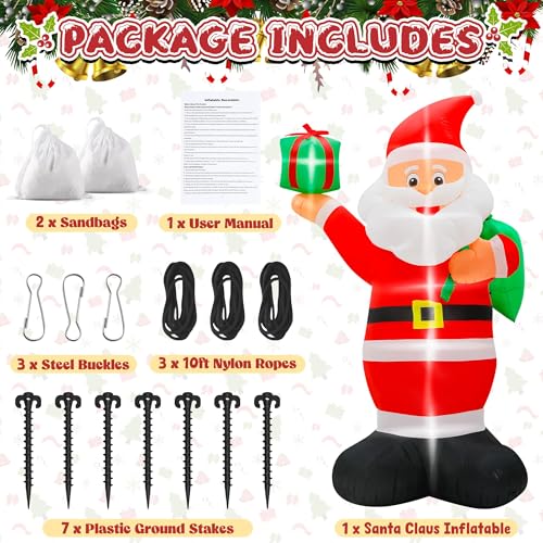 15FT Inflatable Santa Claus with 8pcs LED W354
