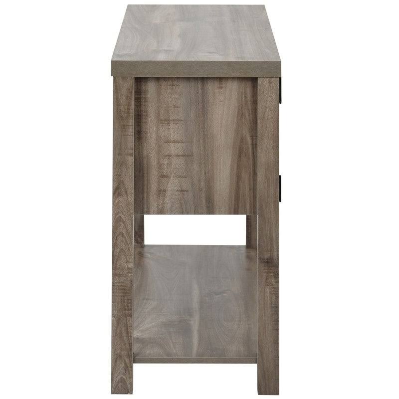 44x22 Grey Wood Metal TV Stand with Storage Cabinets and Shelves J1171